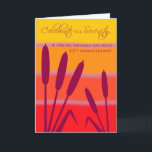 12 Step Birthday Anniversary 12 Years Clean Sober Card<br><div class="desc">Celebrate the miracle of twelve years clean and sober with this warm design that features a glowing sunrise and cattail reeds. Created in hues ranging from yellow-gold to purple, this eye-catching illustration calls to mind the peace and serenity that recovery brings. Perfect for individuals or home groups to give on...</div>