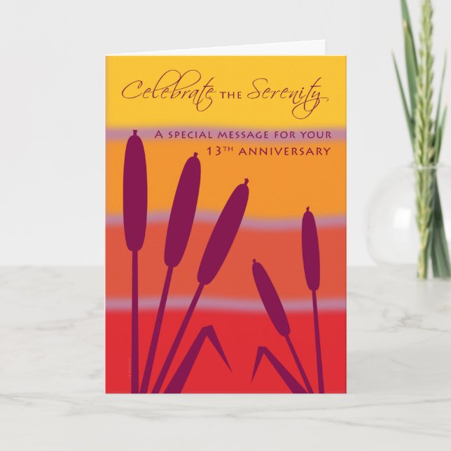 12 Step Birthday Anniversary 13 Years Clean Sober Card (Front)