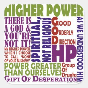 12 Step Higher Power Square Sticker