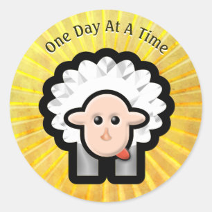 12-Step Lamb in Sunshine - Personalised Classic Round Sticker