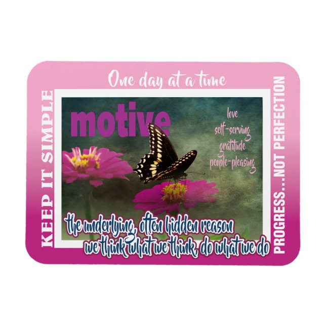 12 step motives magnet 26 butterflies (Horizontal)