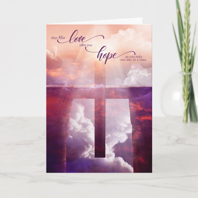 12 Step Recovery Christian Cross Bridge Card (Front)