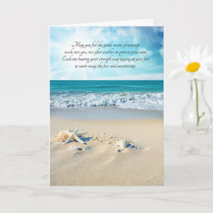 12 Step Recovery Coastal Starfish on the Beach Card