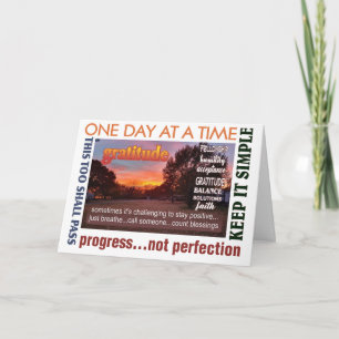 12 step recovery graditude greeting card 25