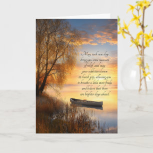 12 Step Recovery Serene Canoe on a Lake Card
