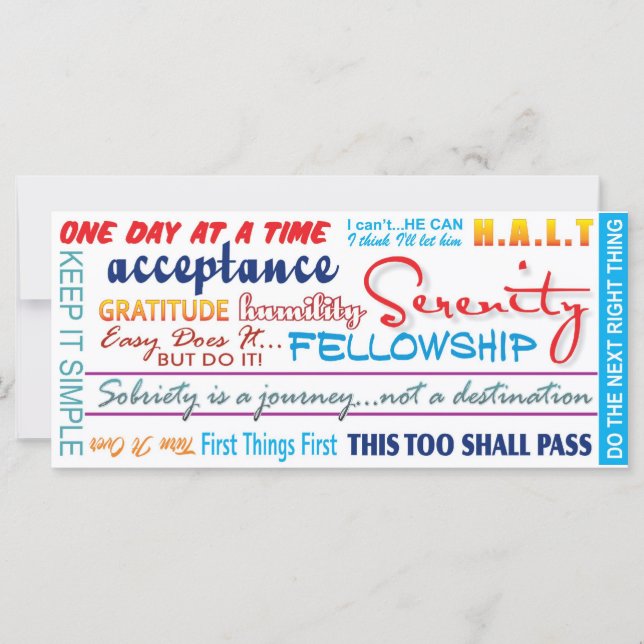 12 step recovery slogans bookmark (Front)