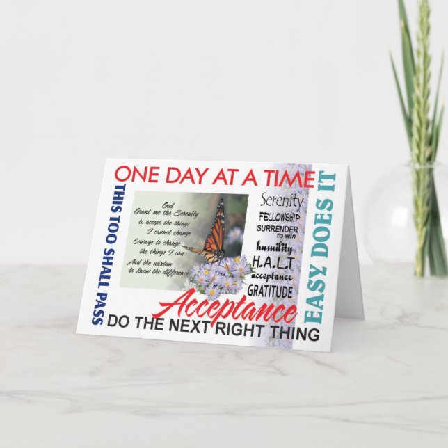 12 step recovery slogans card (Front)