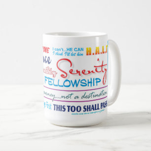12 step recovery slogans mug 25z3