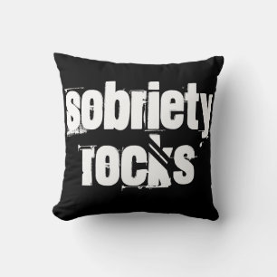 12 Step Recovery Sobriety Slogan Alcoholic Addict Cushion