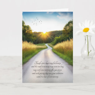12 Step Recovery Summer Grasses on a Country Road Card