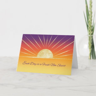 12 Step Recovery Sun New Day Encouragement  Card