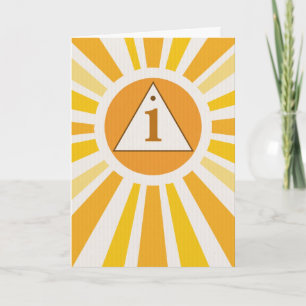 12 Step Recovery Symbol 1st Anniversary Card