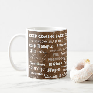 12 Step Recovery Words & Slogans Coffee Mug