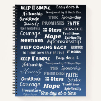 12 Step Recovery Words & Slogans Notebook