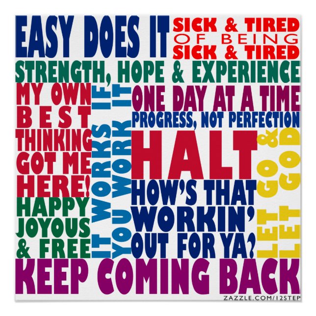 12 Step Slogans Poster (Front)