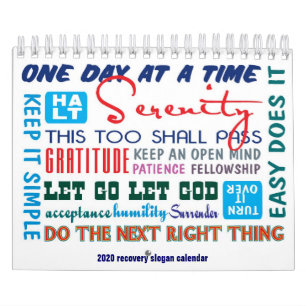 12 step sobriety slogans calendar 2020