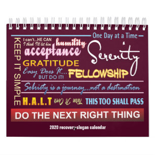 12 step sobriety slogans calendar 2020dk