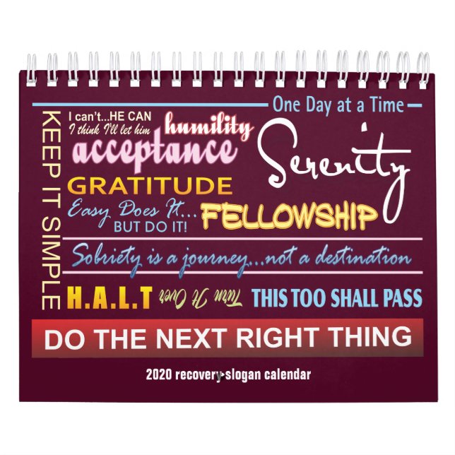 12 step sobriety slogans calendar 2020dk (Cover)