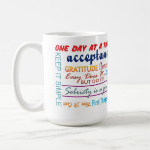 12 step sobriety slogans mug 25z