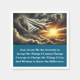 12 Step Surrender Flag Custom AA Prayer Napkin