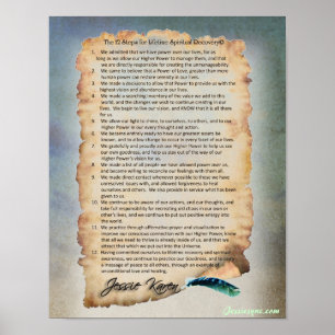 12 Steps for a Lifetime Spiritual Recovery Poster