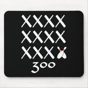 12 Strikes Perfect Bowling Game T Shirt - 300 Bowl Mouse Mat