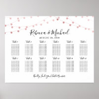 12 Table Rose Gold String Lights Seating Chart