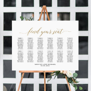 12 Tables Classy Find Your Seat Seating Chart