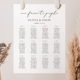 12 Tables Simple Our Favourite People Seating Char Poster