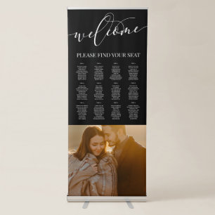 12 Tables White Script Welcome Photo Wedding Retractable Banner