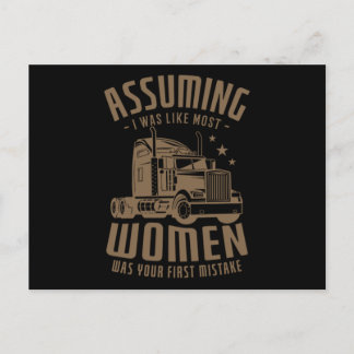 12.Truck Trucker for a Truck driver Announcement Postcard