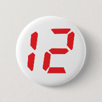 12 twelve  red alarm clock digital number