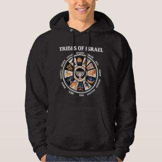 12 Twelve Tribes of Israel Hebrew Israelite Judah  Hoodie