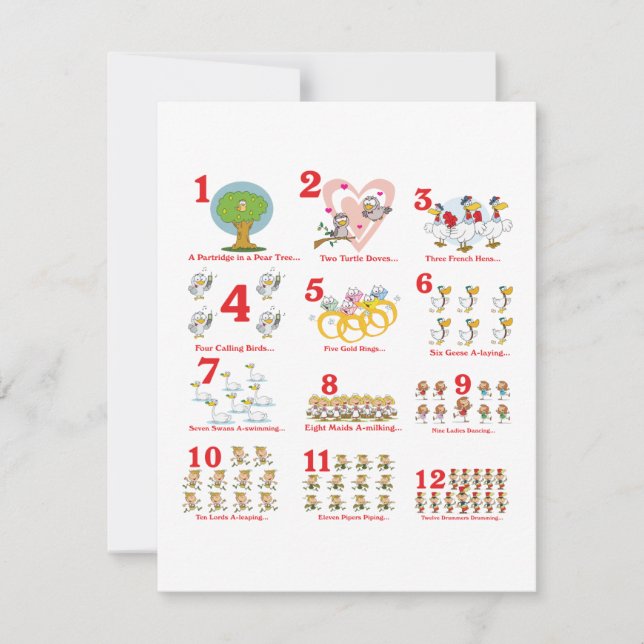 12 twelves days of christmas complete holiday card (Front)