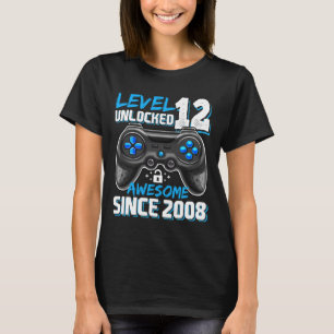12 Unlocked Awesome 2008 Video Game 12th Birthday T-Shirt