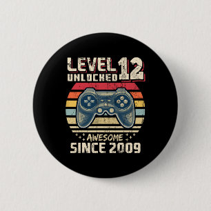 12 Unlocked Awesome 2009 Video Game 12th Birthday  6 Cm Round Badge