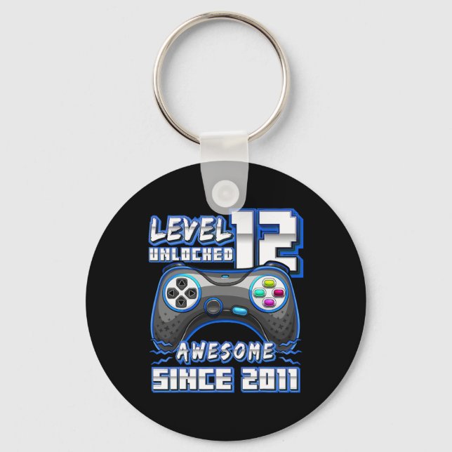 12 Unlocked Awesome 2011 Video Game 12th Birthday  Key Ring (Front)