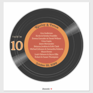 12" Vinyl Record Album Red Orange Seating Chart