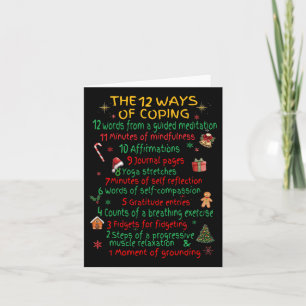 12 Ways Of Coping Funny Christmas Mental Health Card