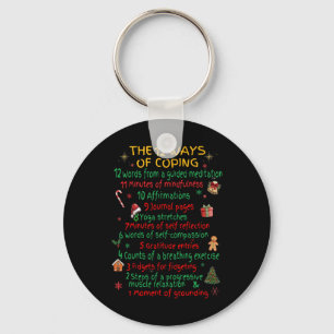 12 Ways Of Coping Funny Christmas Mental Health  Key Ring