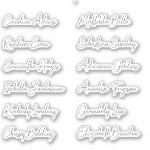 12 wedding Guest names Calligraphy Elegant script