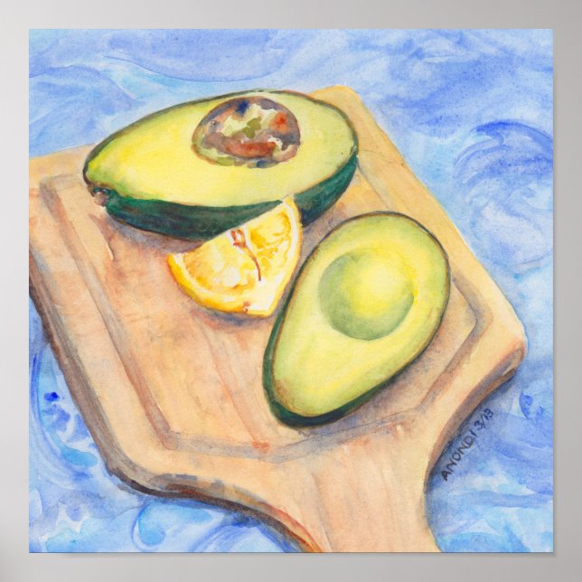 12"x12" print, "Avocado and Lemon" Poster (Front)