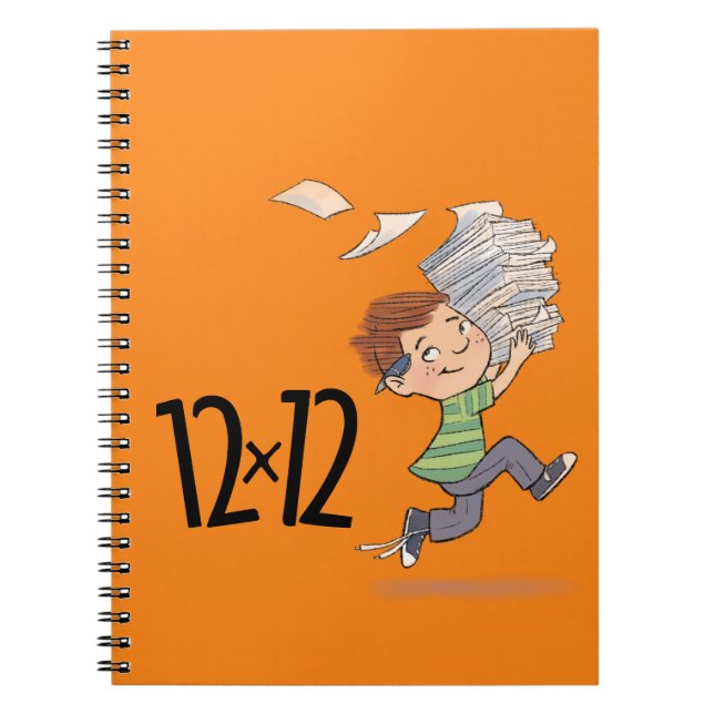 12 x 12 Spiral Notebook Paper Kid Orange (Front)