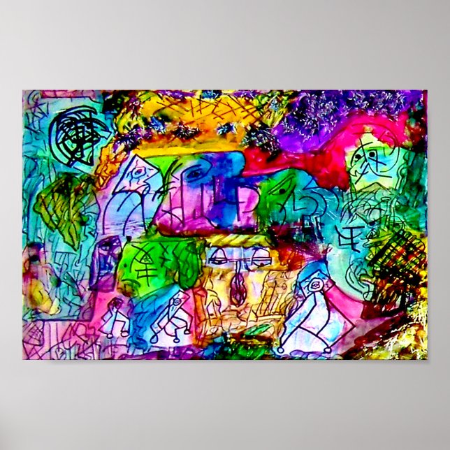 12" x 8" COLORFUL ABSTRACT ART-1 MATTE ART POSTER (Front)