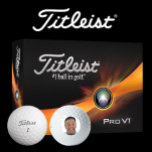 12 x Titleist Pro V1 Custom Photo Golf Balls<br><div class="desc">12 x Personalised Titleist Pro V1 Custom Photo Golf Balls. My Face on a Golf Ball template. For a golfer buddy, dad's birthday, a Christmas stocking stuffer, Father's Day, or simply a fun gift to yourself. These fully customisable 'funny gift' golf balls allow for easy personalisation. Just hit the 'Personalise...</div>