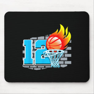 12 Year Old 12th Basketball Birthday Party Theme B Mouse Mat