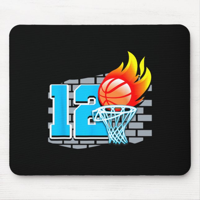 12 Year Old 12th Basketball Birthday Party Theme B Mouse Mat (Front)