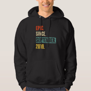 12 Year Old 12th Birthday Bday  Epic Since Septemb Hoodie