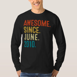 12 Year Old Awesome Since June 2010 12th Birthday  T-Shirt