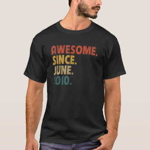 12 Year Old  Awesome Since June 2010 12th Birthday T-Shirt